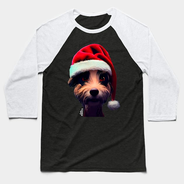 Christmas Funny dog Baseball T-Shirt by extraordinar-ia